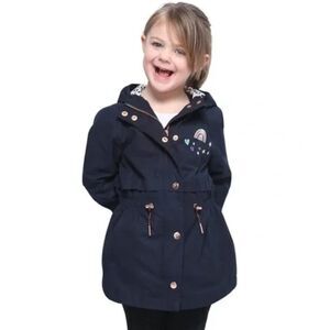 Navy Kids Raincoat with Hood